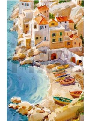 Terk Edilmiş Kasaba Pixart Sanat Elmas Mozaik Tablo Diamond Türkiye 35*50