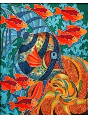 Pix Art Sanat Balıklar Desen Pixart Sanat Elmas Mozaik Tablo Diamond Türkiye 53*66