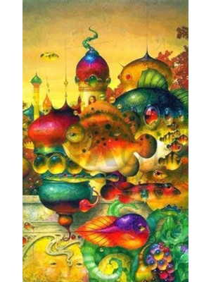 Pix Art Sanat Sarı Tonda Desenler Pixart Sanat Elmas Mozaik Tablo Diamond Türkiye 45*73