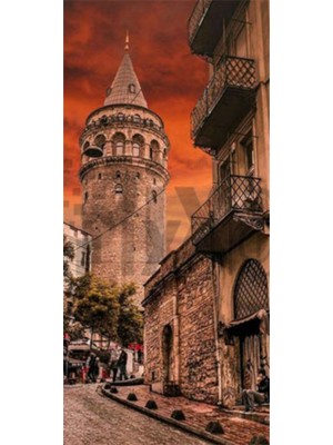 PixArt Kizill Gokyuzu Ve Galata Kulesi 37 x 69 Elmas Mozaik Tablo