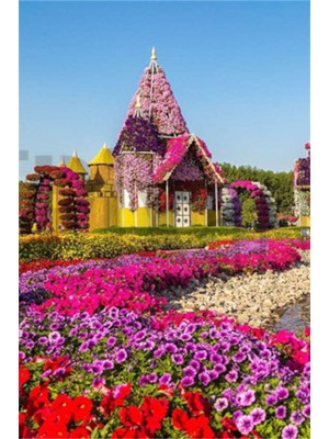 PixArt Cicekli Yol 40 x 60 Elmas Mozaik Tablo