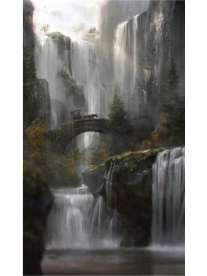 PixArt Selale Koprusu 40 x 60 Elmas Mozaik Tablo