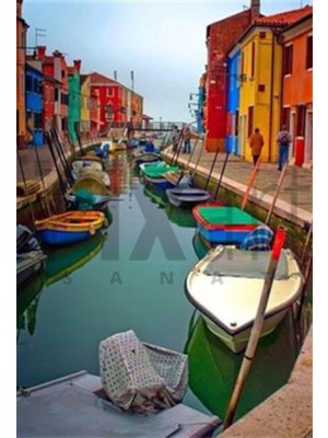 Rengarenk Venedik Manzarası Pixart Sanat  Elmas Mozaik Tablo Diamond Türkiye  49*69