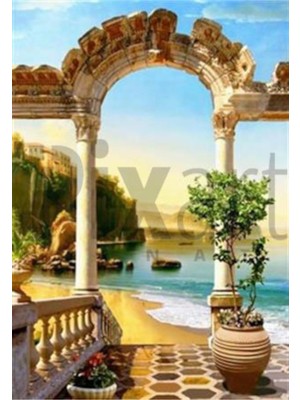 Pix Art Sanat Kıyıdaki Mermer Sütunlar Pixart Sanat Elmas Mozaik Tablo Diamond Türkiye 51 x 74 cm