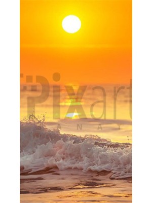 PixArt Gunes Ve Dalga 37 x 69 Elmas Mozaik Tablo