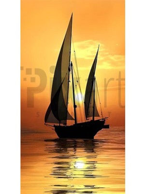 PixArt Gun Batimi Ve Yelkenli 38 x 69 Elmas Mozaik Tablo
