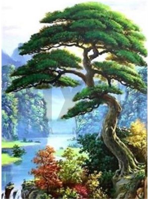 Pix Art Sanat Efsanevi Doğa  Pixart Sanat   Elmas Mozaik Tablo Diamond Türkiye 53 x 71 cm