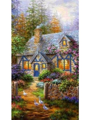 Pix Art Sanat Dağ Evi Pixart Sanat  Elmas Mozaik Tablo Diamond Türkiye  53 x 94 cm