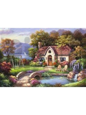 Pix Art Sanat Taş Köprülü Ev Pixart Sanat  Elmas Mozaik Tablo Diamond Türkiye  74 x 51 cm