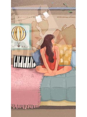 PixArt Bekleyen Kadin 40 x 60 Elmas Mozaik Tablo