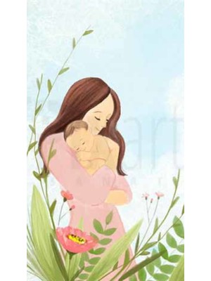 PixArt Anne ve Minik Bebegi 40 x 60 Elmas Mozaik Tablo