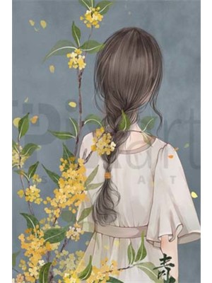 PixArt Japon Kadin 37 x 69 Elmas Mozaik Tablo