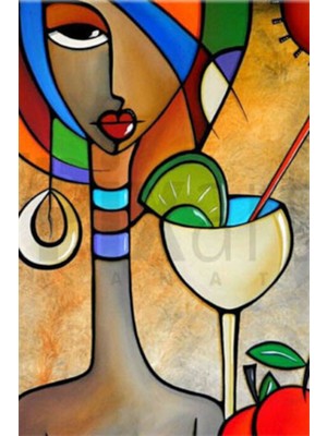 PixArt Kokteyl Icen Kadin 40 x 60 Elmas Mozaik Tablo