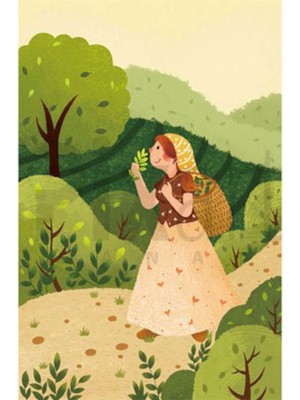 PixArt Tarladaki Kadin 40 x 60 Elmas Mozaik Tablo