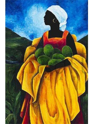 PixArt Patricia Brintle Avokadolu Kadin 30 x 60 Elmas Mozaik Tablo