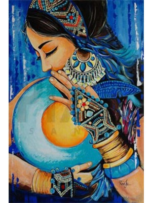 PixArt Etnik Kadin 40 x 60 Elmas Mozaik Tablo