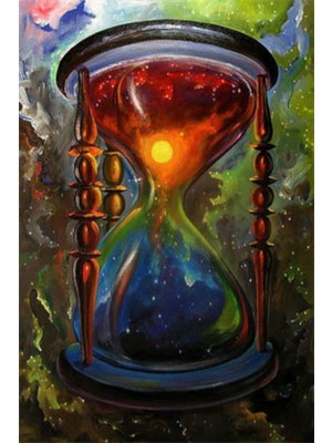 PixArt Kum Saatinde Gece Gunduz 40 x 60 Elmas Mozaik Tablo