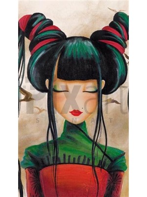 Pix Art Sanat Japon Kız  30 x 53 cm