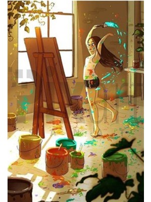 Pix Art Sanat Ressam Kız Pixart Sanat Elmas Mozaik Tablo Diamond Türkiye 58*83