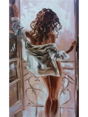 Pix Art Sanat Gömlek Giymiş Kadın Pixart Sanat Elmas Mozaik Tablo Diamond Türkiye 43*68