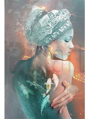 Pix Art Sanat Balıklar ve Kadın Pixart Sanat Elmas Mozaik Tablo Diamond Türkiye 48*68