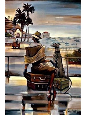 Pix Art Sanat Valizlerin Üzerinde Kız Pixart Sanat Elmas Mozaik Tablo Diamond Türkiye 45*68