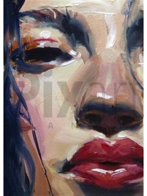 Pix Art Sanat Kırmızı Dudak Pixart Sanat Elmas Mozaik Tablo Diamond Türkiye  41 x 56 cm