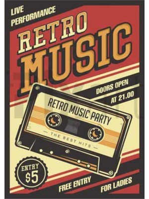 PixArt Retro Muzik Poster 40 x 60 Elmas Mozaik Tablo