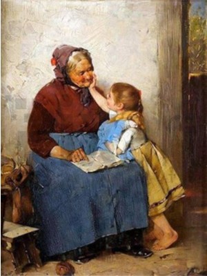 PixArt Buyukanne Ve Torunu 40 x 60 Elmas Mozaik Tablo