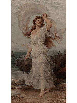 PixArt Beyaz Elbiseli Kadin Ve Ruzgar 38 x 69 Elmas Mozaik Tablo