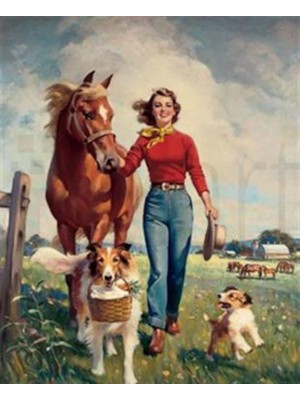 Pix Art Sanat Çiftlikteki Kadın Pixart Sanat Elmas Mozaik Tablo Diamond Türkiye 42*52