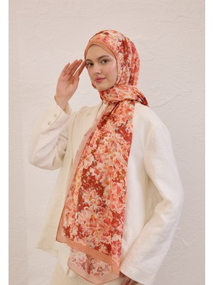 Cherry Blossom Desen Rami Şal Şeftalı