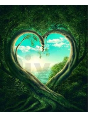 Pix Art Sanat Ağacın Kalbi Pixart Sanat Elmas Mozaik Tablo Diamond Türkiye 48*58