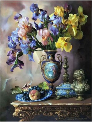 PixArt Vazodaki Laleler 51 x 69 Elmas Mozaik Tablo