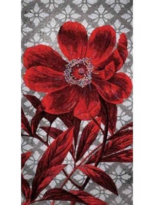 Pix Art Sanat Kırmızı Çiçek Duvar Kağıdı  Pixart Sanat Elmas Mozaik Tablo Diamond Türkiye 30*53