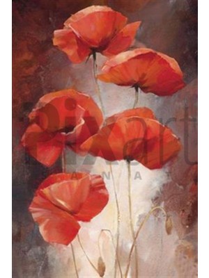 Pix Art Sanat Kırmızı Gelincikler    Pixart Sanat Elmas Mozaik Tablo Diamond Türkiye 40*58