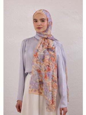 Summer Bloom Desen Rami Şal Somon
