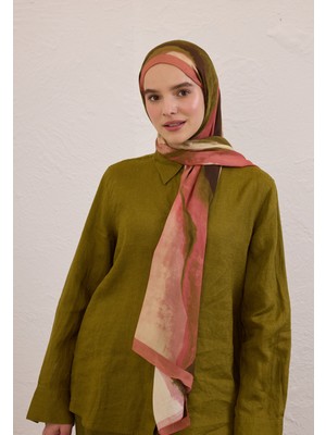 Color Waves Desen Rami Şal Gül Kurusu