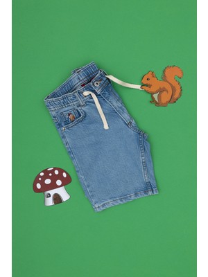 U.s. Polo Assn. Rahat Kesim Mavi Şort Erkek Çocuk için Yazlık Hafif Kumaş