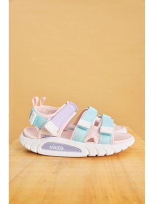 Vicco Ortopedik Çocuk Sandalet Hafif P.U ve Tekstil Malzemeden Kız Çocuklar İçin Pudra Renk