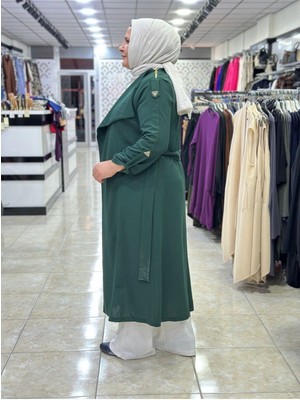 Büyük Beden Omzu Fermuarlı Tasarım Ceket