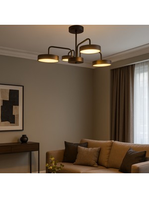 Luna Modern Tasarım Enerji Tasarruflu 4lü LED Avize (3 Renk Işık) Oturma Odası Mutfak Giyinme Odası
