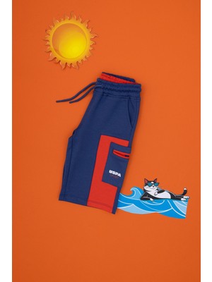 U.S. Polo Assn. Erkek Çocuk Açık Lacivert Şort Lastikli Cepli Regular Fit Yazlık Rahat Kesim