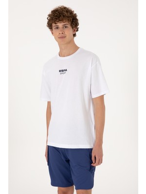 U.S. Polo Assn. Erkek Comfort Fit Bisiklet Yaka Beyaz Tişört 50299970-VR013