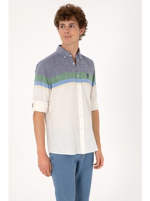 U.s. Polo Assn. Erkek Lacivert Gömlek Desenli 50306336-VR033