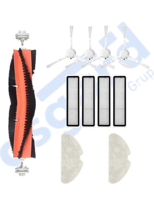 Asgard Grup Dreame D10S, D10S Pro, D9 Max Gen2 Uyumlu 1 Ana Fırça 4 Yan Fırça 4 Filtre 2 Mop