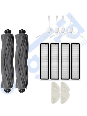 Asgard Grup Dreame D10S, D10S Pro, D9 Max Gen 2 uyumlu 2 Ana Fırça 4 Yan Fırça 4 Filtre 2 Mop