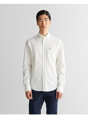 Gant Erkek Krem Regular Fit Gömlek Yaka Gömlek 3825148T.113