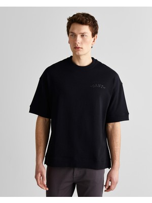 Gant Erkek Siyah Orijinal Fit Bisiklet Yaka Logolu T-Shirt 2325142T.5