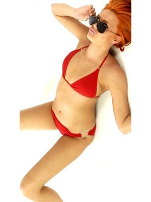 B120606 Ateş Kırmızısı Bikini Takım